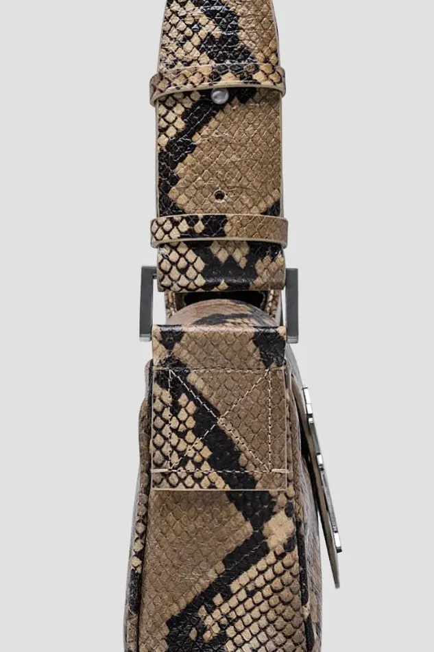 Leather Shoulder Bag Small Snakeskin Snakeskin Beige Women MISBHV Bags