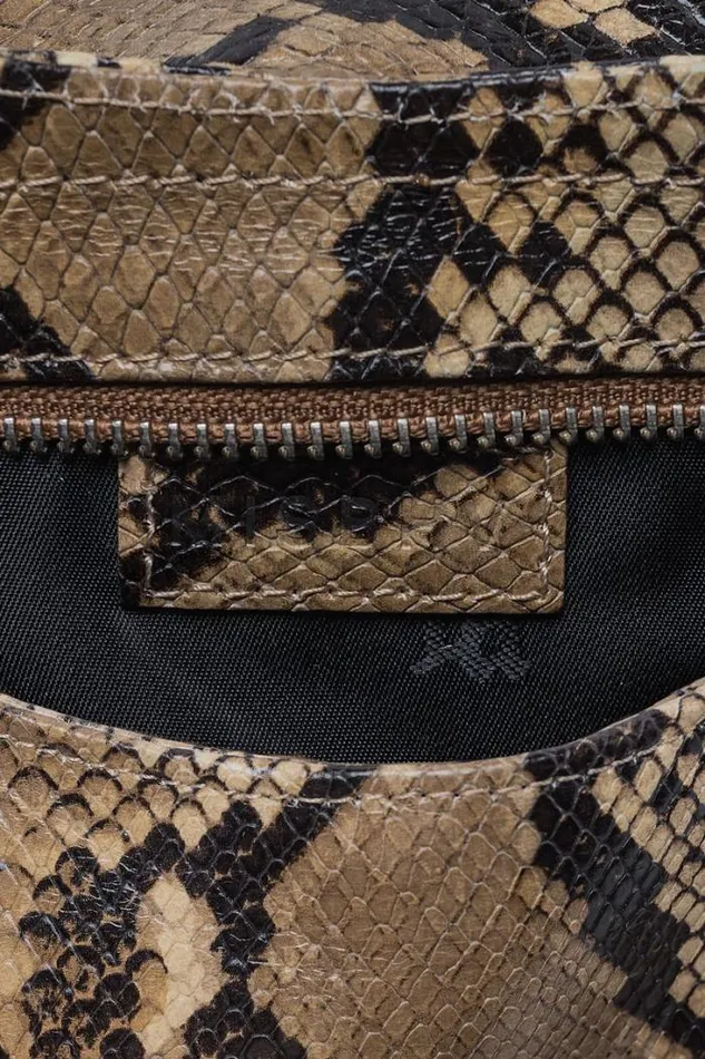 Leather Shoulder Bag Small Snakeskin Snakeskin Beige Women MISBHV Bags