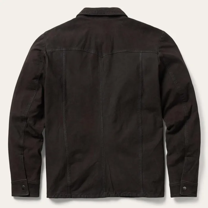 Leather Western Shirt Jacket Brown Men Stetson Jackets