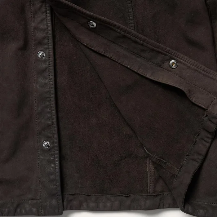 Leather Western Shirt Jacket Brown Men Stetson Jackets