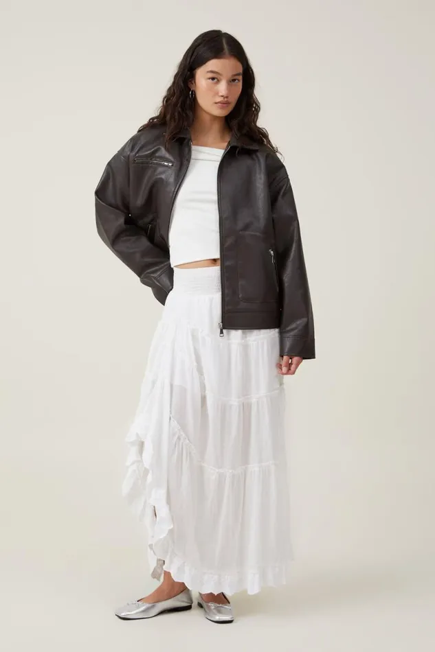 Leo Faux Leather Jacket Brown Women Cotton On Jackets
