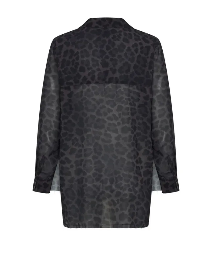 LEOPARD CHIFFON LONGLINE SHIRT Women One Teaspoon Shirts LEOPARD CHIFFON LONGLINE SHIRT Women One Teaspoon Shirts