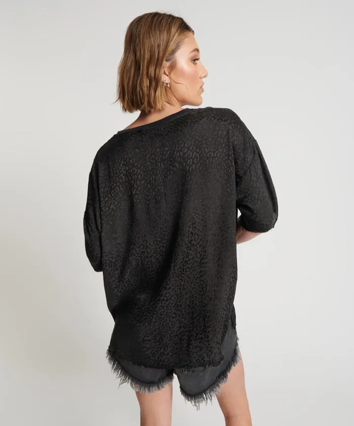 LEOPARD JACQUARD SATIN TEE Women One Teaspoon Tops LEOPARD JACQUARD SATIN TEE Women One Teaspoon Tops