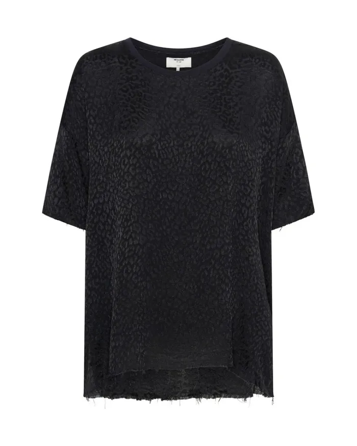LEOPARD JACQUARD SATIN TEE Women One Teaspoon Tops LEOPARD JACQUARD SATIN TEE Women One Teaspoon Tops
