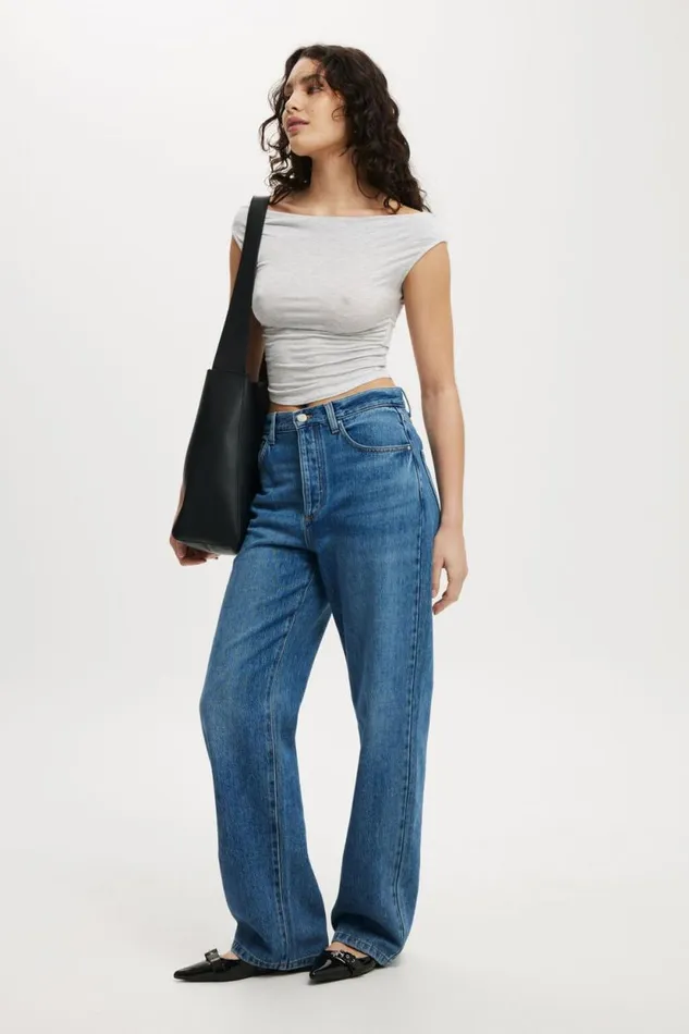 Lexa Off The Shoulder Top Grey Marle Women Cotton On Tops