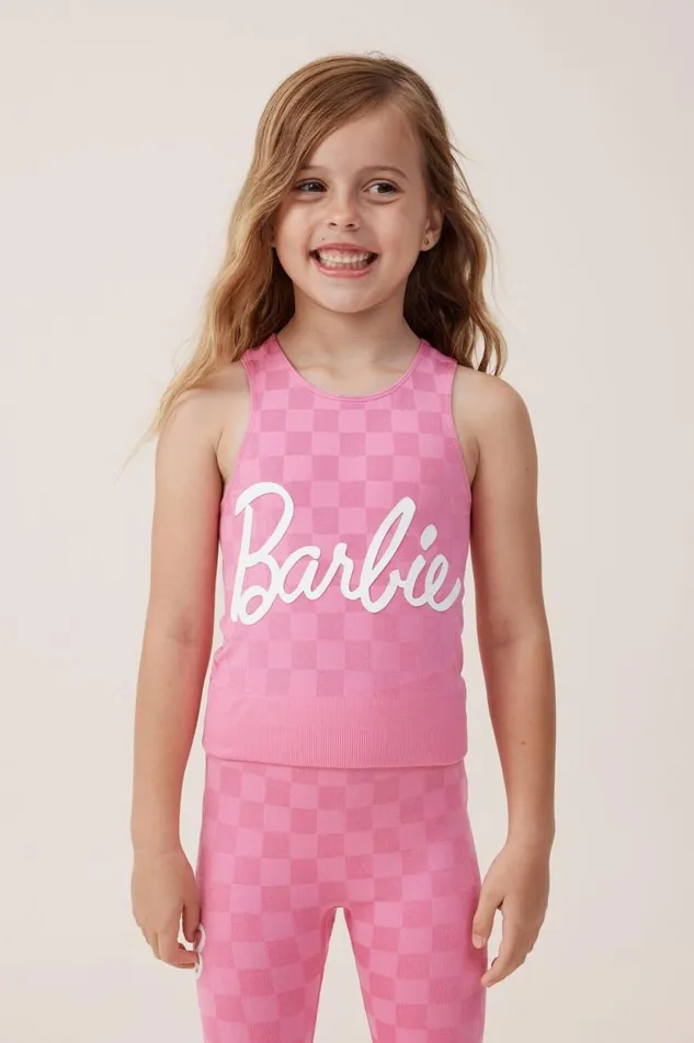 License Kali Seamfree Tank Lcn Mat Barbiepink Gerbera Girls Cotton On Tops and TShirts