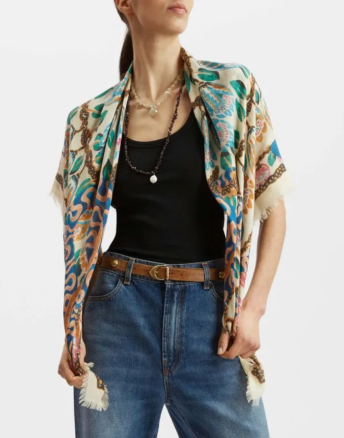 Light Scarf Eve Ecru Women La Double J Foulards and Scarves