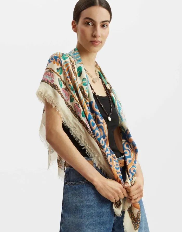 Light Scarf Eve Ecru Women La Double J Foulards and Scarves Light Scarf Eve Ecru Women La Double J Foulards and Scarves