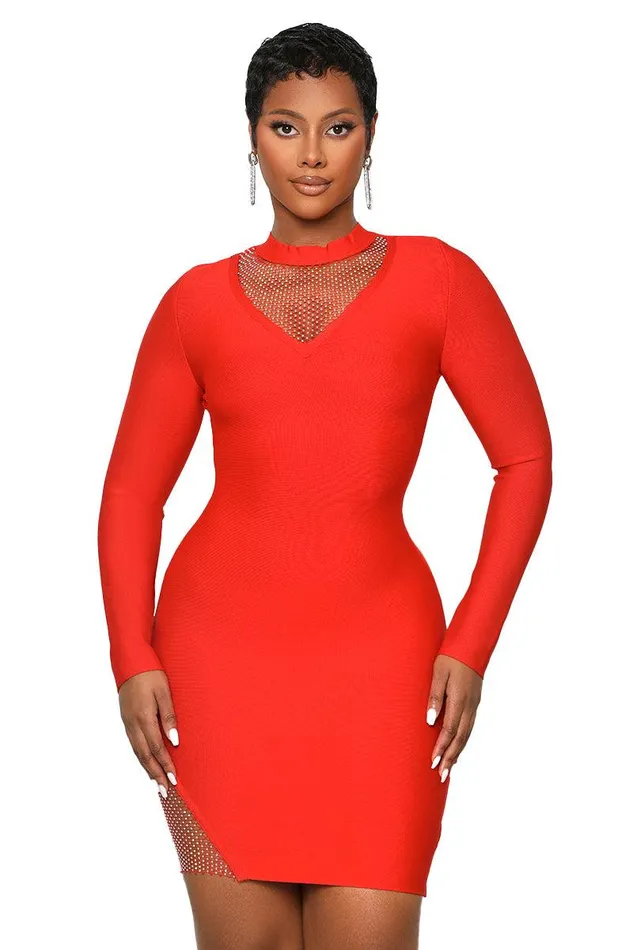 Lilly039s Kloset Dresses Women True Desire Embellished Bandage Dress Red FINAL SALE Lilly039s Kloset Dresses Women True Desire Embellished Bandage Dress Red FINAL SALE