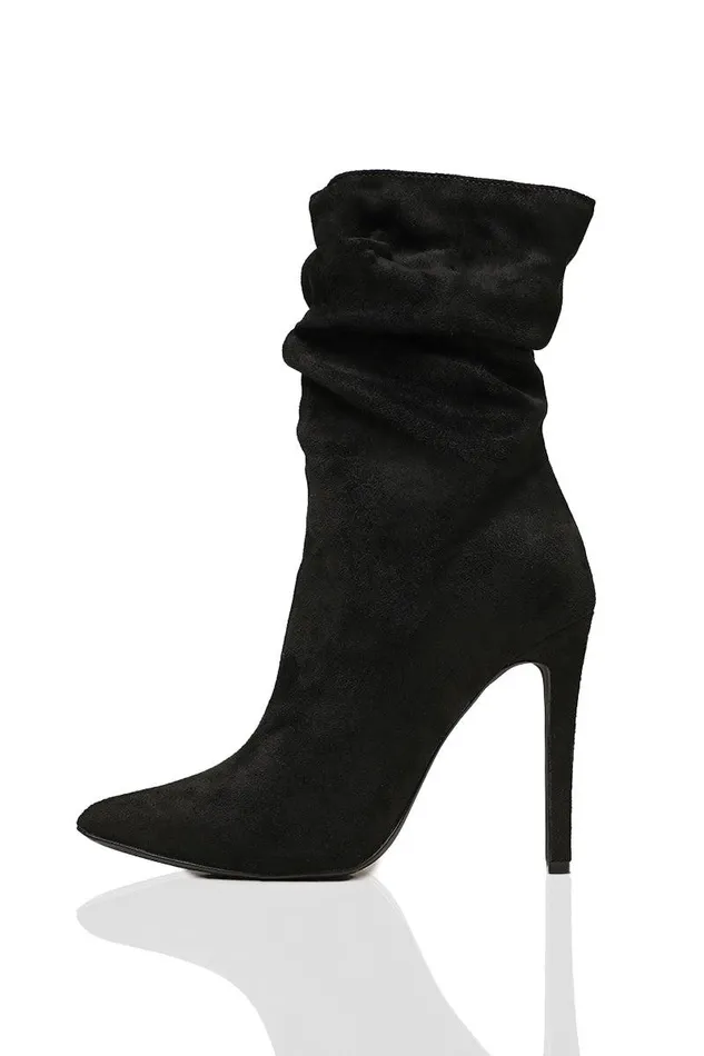 Lilly039s Kloset Heels Women Liana Suede Bootie Black FINAL SALE