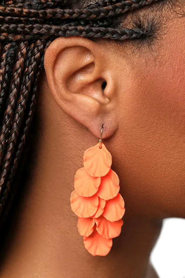 Lilly039s Kloset Jewelry Women Orange Petal Dangle Earrings