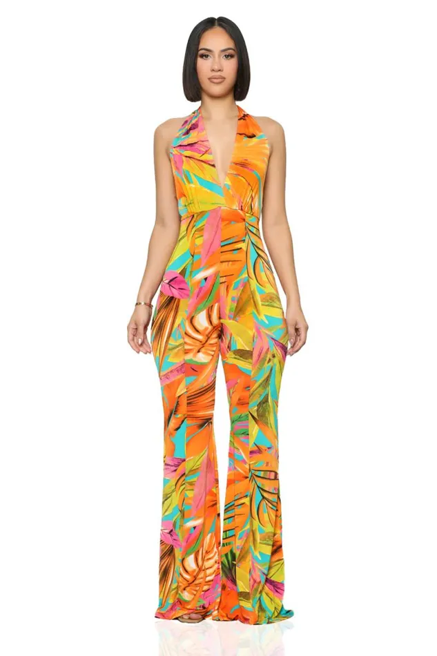 Lilly039s Kloset Jumpsuits and Rompers Women Trip To The Tropics Jumpsuit Orange MultiFINAL SALE Lilly039s Kloset Jumpsuits and Rompers Women Trip To The Tropics Jumpsuit Orange MultiFINAL SALE