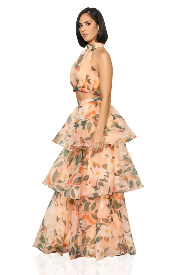 Lilly039s Kloset Sets Women Floral Fantasy Layered Skirt SetFINAL SALE