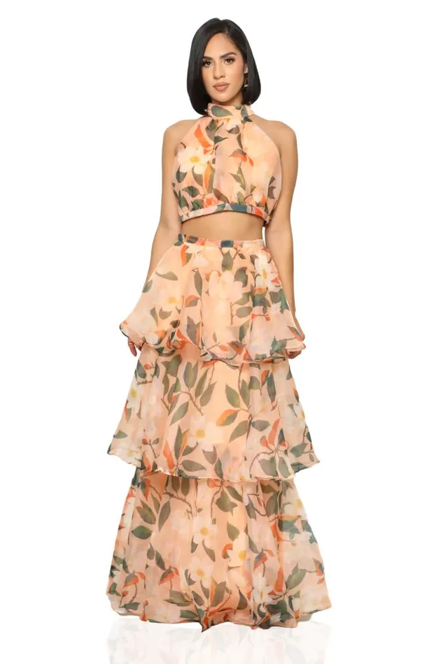 Lilly039s Kloset Sets Women Floral Fantasy Layered Skirt SetFINAL SALE