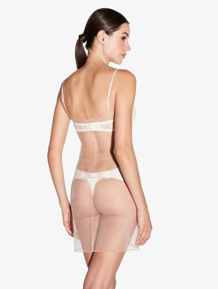 Limited Edition Short Slip In Rose Beige Mesh Sleepwear La Perla Slips and Dresses
