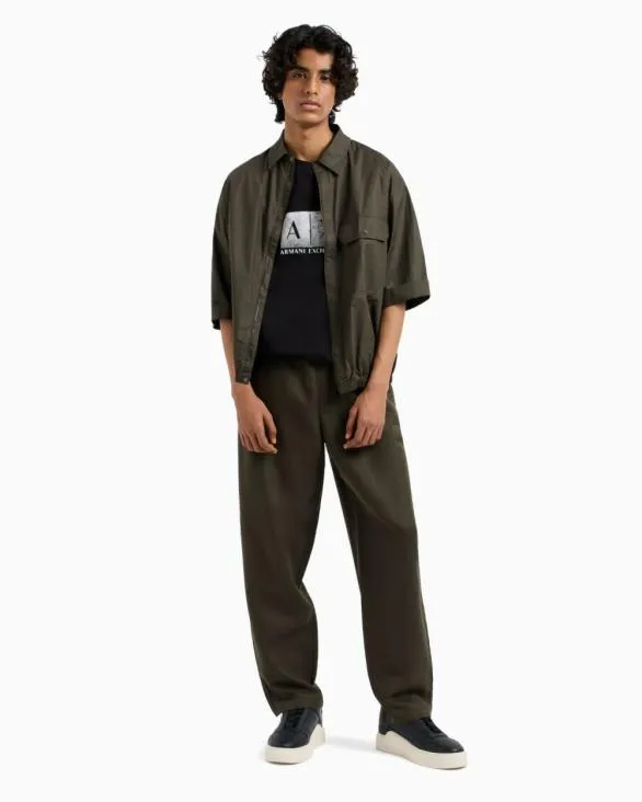 Linen And Lyocell Chino Trousers Green Men Armani Matching Sets Linen And Lyocell Chino Trousers Green Men Armani Matching Sets