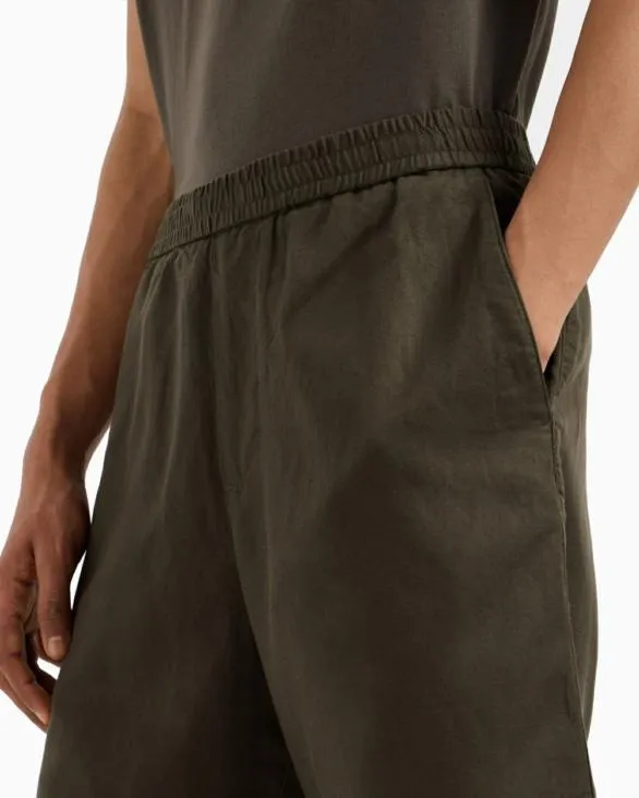 Linen And Lyocell Chino Trousers Green Men Armani Matching Sets Linen And Lyocell Chino Trousers Green Men Armani Matching Sets
