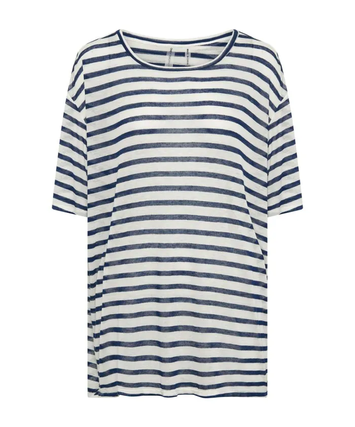 LINEN STRIPE BOYFRIEND TEE Women One Teaspoon Tees and Tanks LINEN STRIPE BOYFRIEND TEE Women One Teaspoon Tees and Tanks