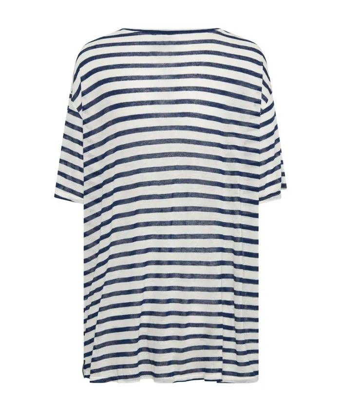 LINEN STRIPE BOYFRIEND TEE Women One Teaspoon Tees and Tanks LINEN STRIPE BOYFRIEND TEE Women One Teaspoon Tees and Tanks