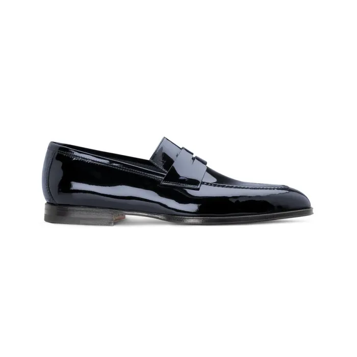 Loafers Men Moreschi Blue Patent Leather Loafer