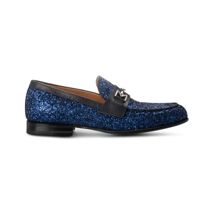 Loafers Men Moreschi FOR HIM 8211 Blue Glitter Loafer
