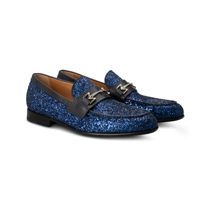 Loafers Men Moreschi FOR HIM 8211 Blue Glitter Loafer