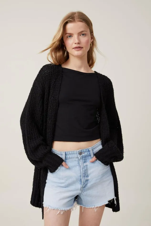 Longline Cardigan Black Women Cotton On Sweaters and Cardigans