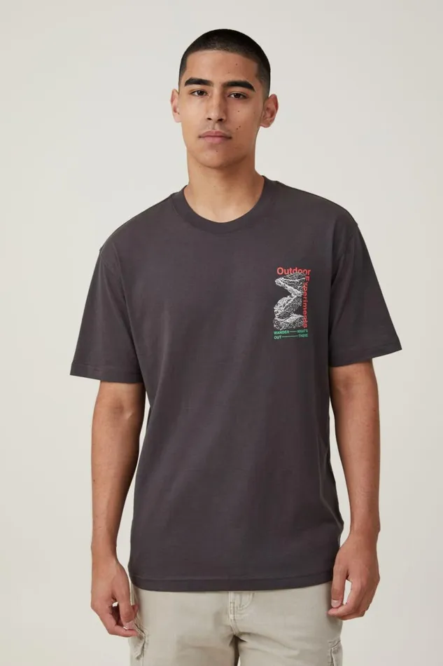Loose Fit Art TShirt Faded Slateoutdoor Experiments Men Cotton On Tees and Tanks