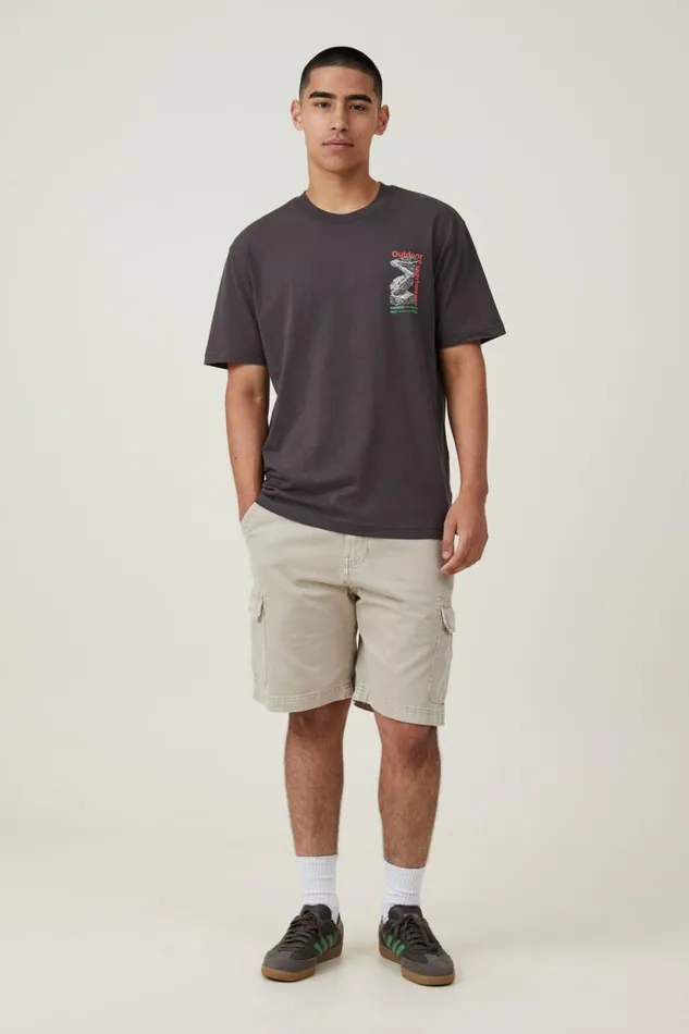 Loose Fit Art TShirt Faded Slateoutdoor Experiments Men Cotton On Tees and Tanks