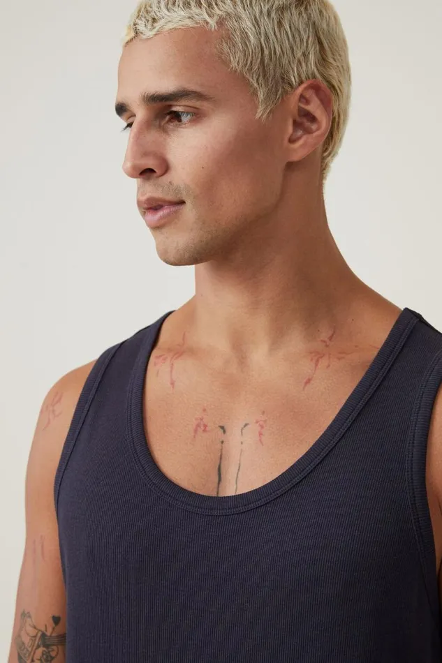 Loose Fit Rib Tank Ink Navy Men Cotton On Tees and Tanks Loose Fit Rib Tank Ink Navy Men Cotton On Tees and Tanks