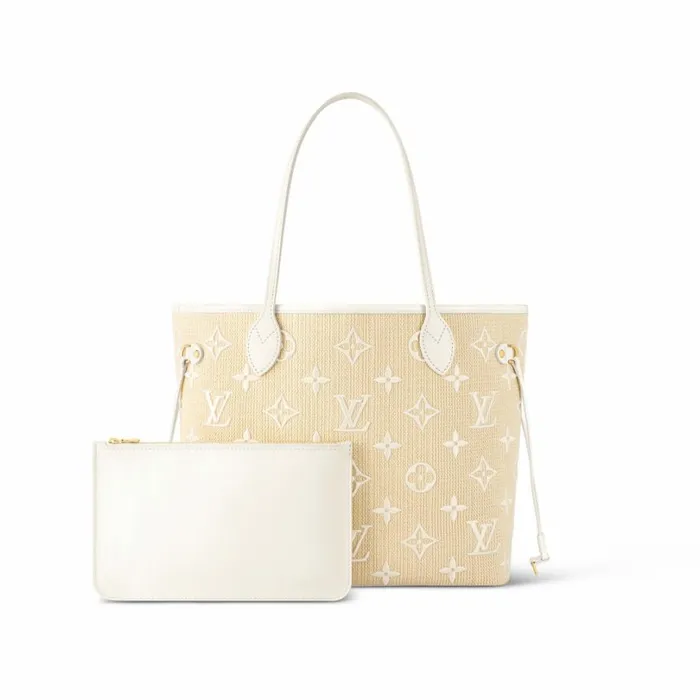 Louis Vuitton Neverfull Bag Louis Vuitton M22839 Neverfull MM Lotus Cotton White Beige 8211 Louis Vuitton Handbag Store 8211 Women