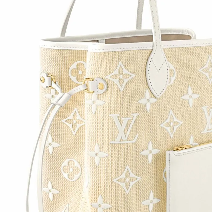 Louis Vuitton Neverfull Bag Louis Vuitton M22839 Neverfull MM Lotus Cotton White Beige 8211 Louis Vuitton Handbag Store 8211 Women