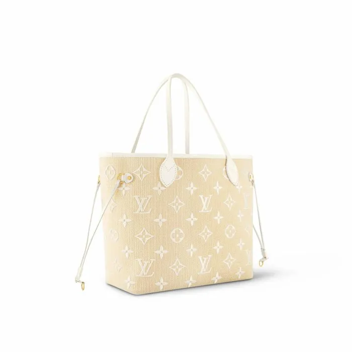 Louis Vuitton Neverfull Bag Louis Vuitton M22839 Neverfull MM Lotus Cotton White Beige 8211 Louis Vuitton Handbag Store 8211 Women