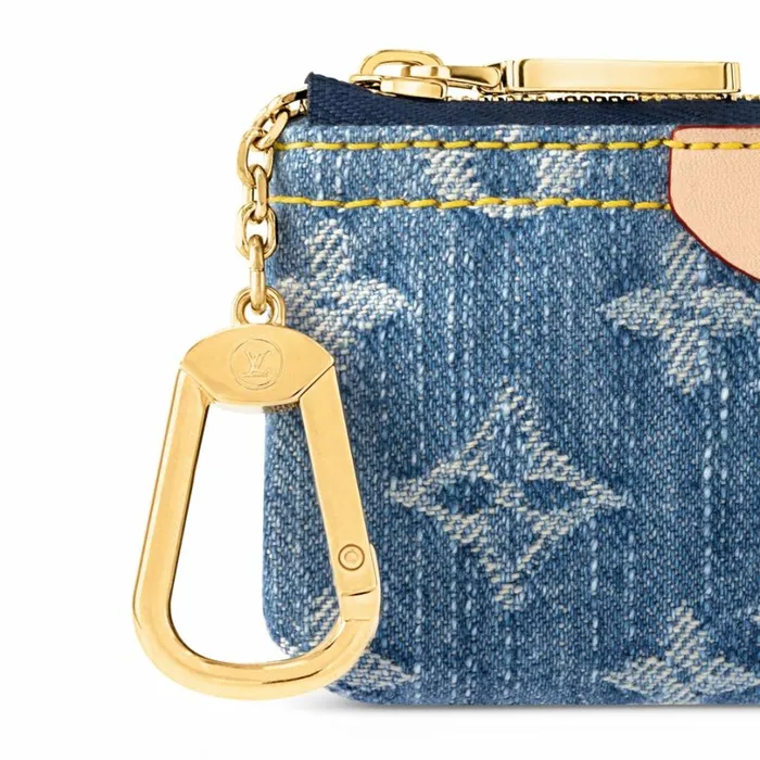 Louis Vuitton Wallets Louis Vuitton M82961 Key Pouch Denim Blue 8211 Louis Vuitton Handbag Store 8211 Women