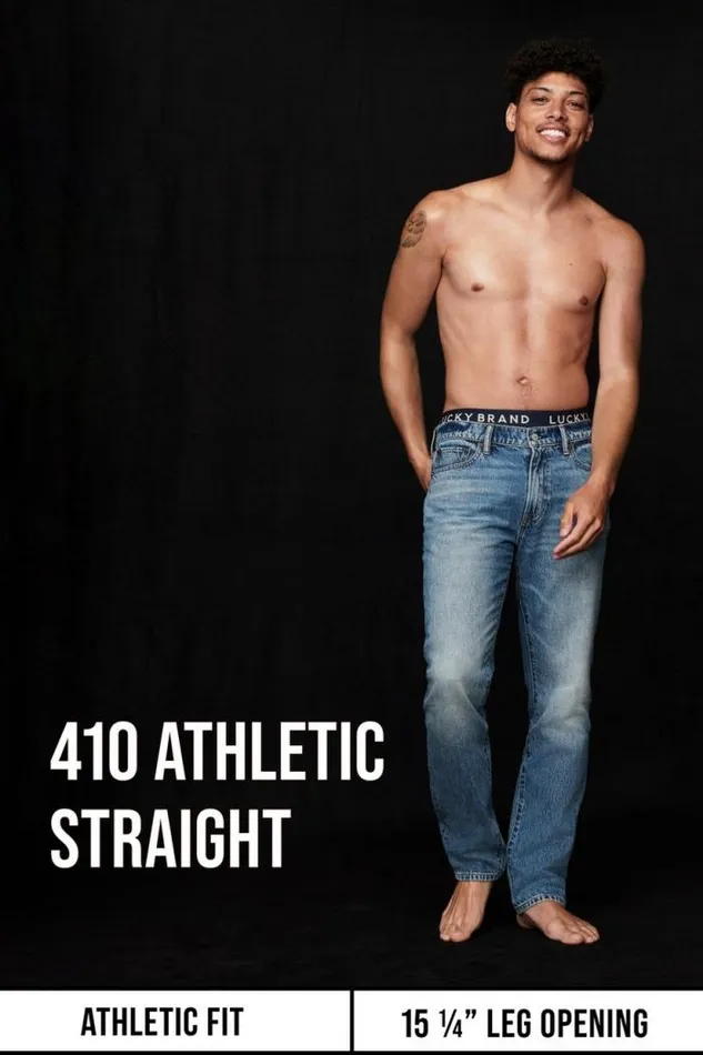 Lucky Brand 410 Athletic Straight Made In The Usa Selvedge Jean Rowan Men Jeans