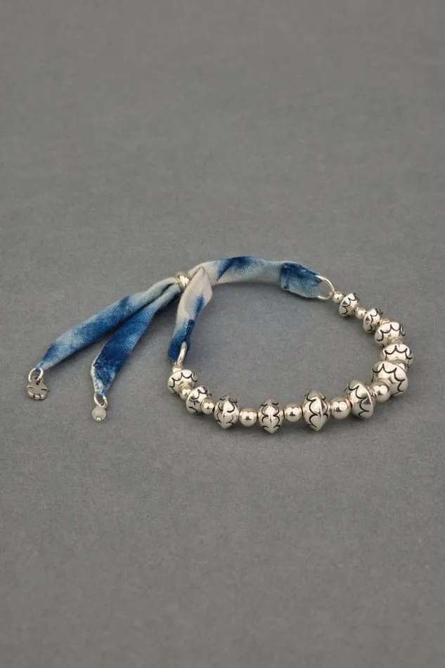 Lucky Brand Beaded Tie Dye Bracelet Silver Women Jewelry