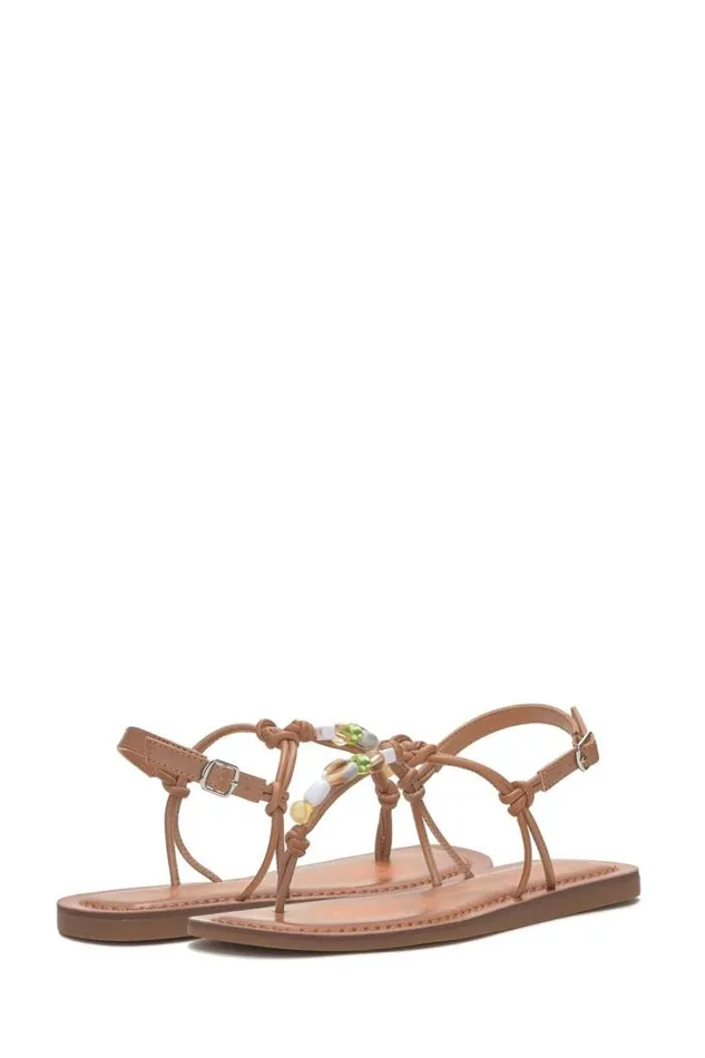 Lucky Brand Beiwen Strappy Shell Sandal Open Brownrust Women Shoes