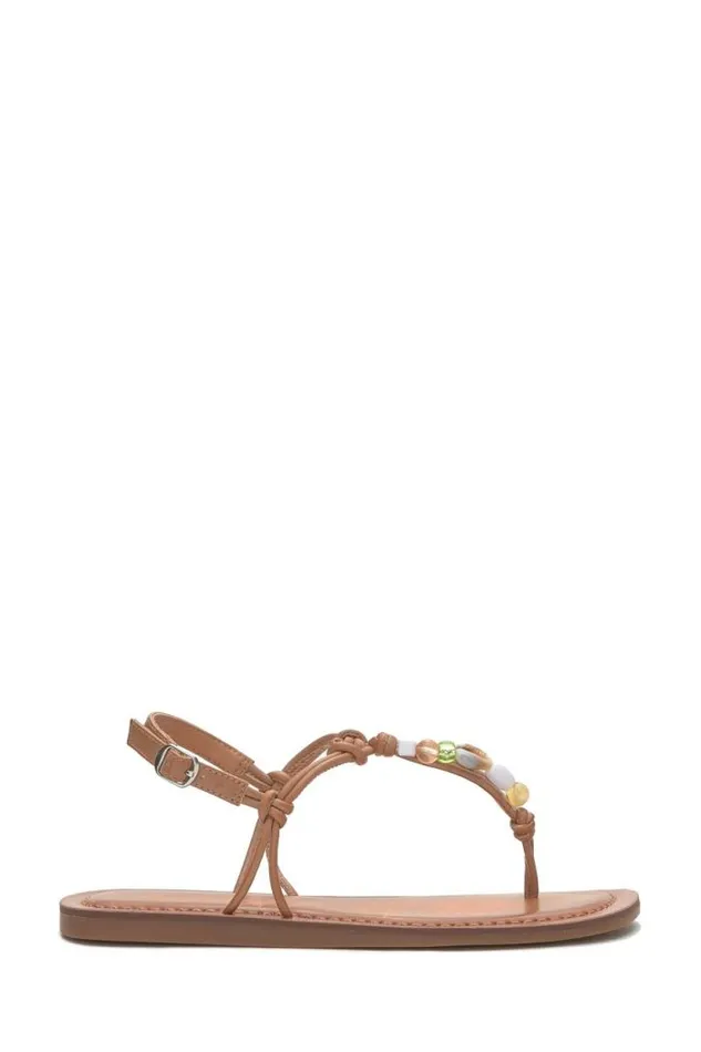 Lucky Brand Beiwen Strappy Shell Sandal Open Brownrust Women Shoes