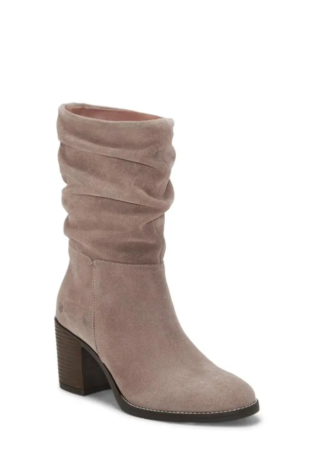 Lucky Brand Bitsie Ruched Boot Camel Women Shoes