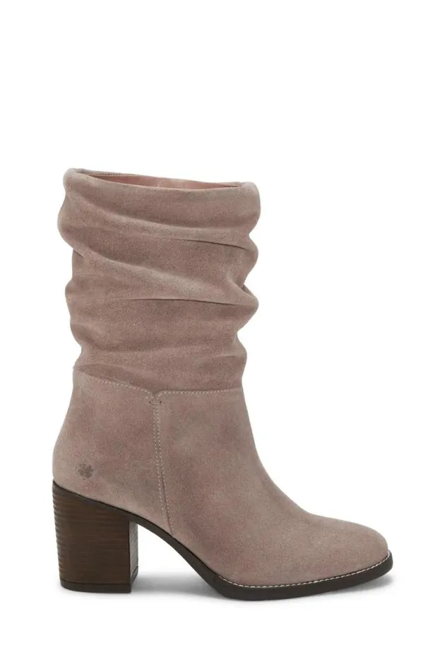 Lucky Brand Bitsie Ruched Boot Camel Women Shoes
