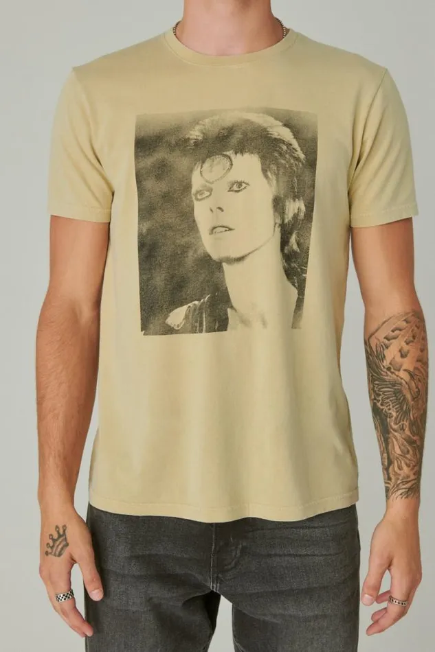 Lucky Brand Bowie Photo Pale Khaki Men Graphic Tees