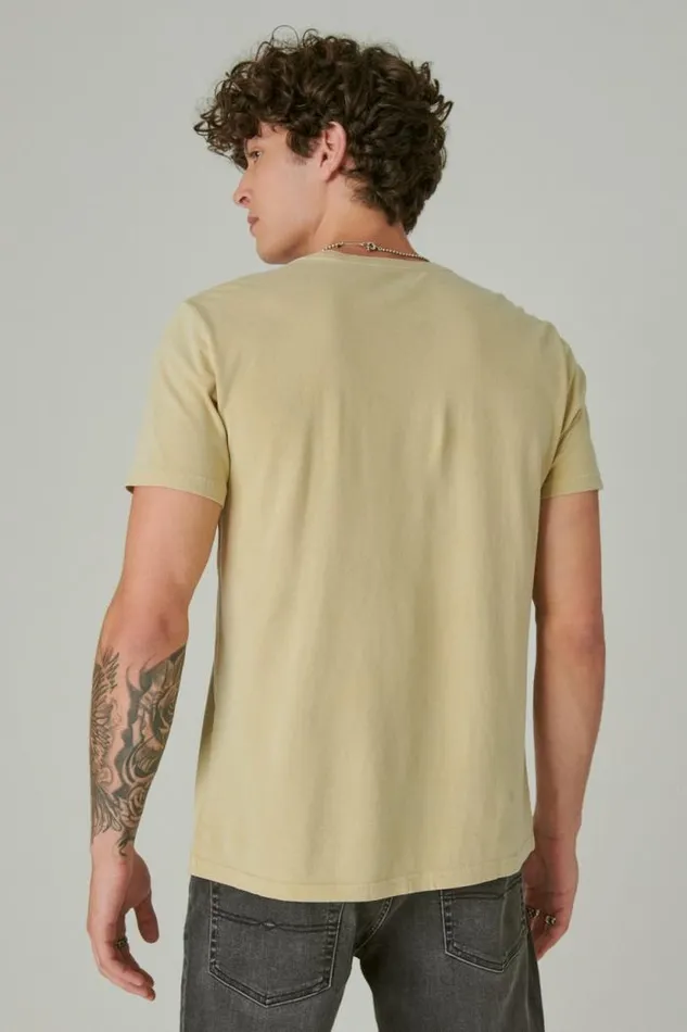 Lucky Brand Bowie Photo Pale Khaki Men Graphic Tees