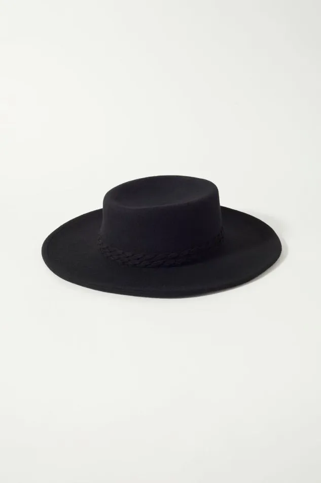 Lucky Brand Braided Band Boater Hat Black Women Hats