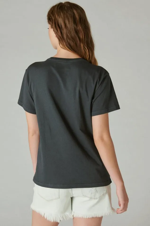 Lucky Brand Budweiser Horse Boyfriend Tee Anthracite Women Graphic Tees