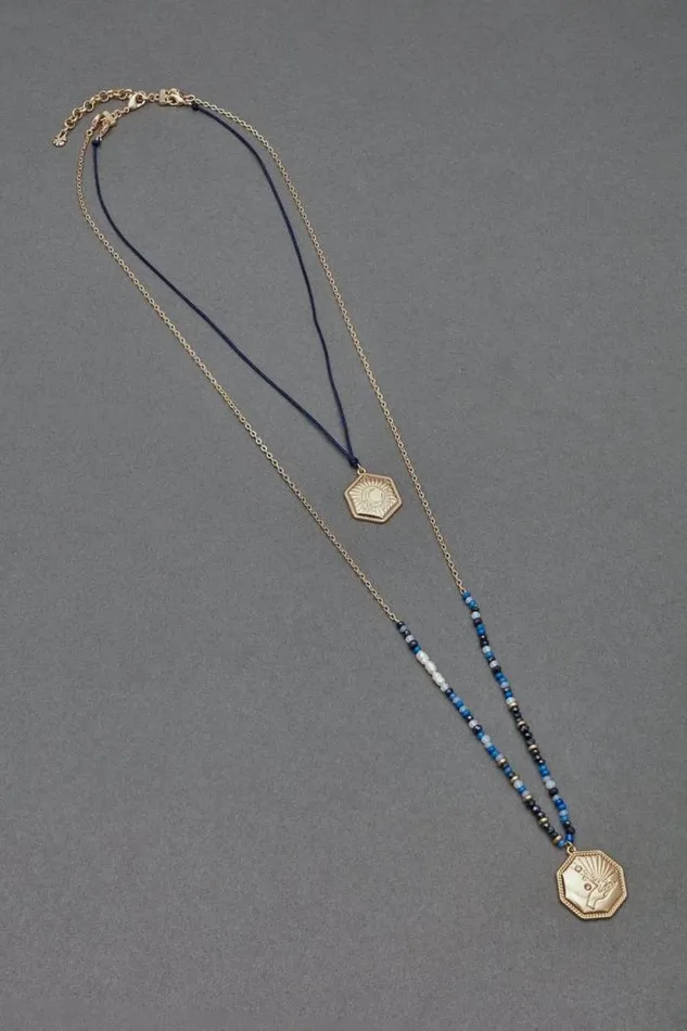 Lucky Brand Celestial Layer Pendant Gold Women Jewelry