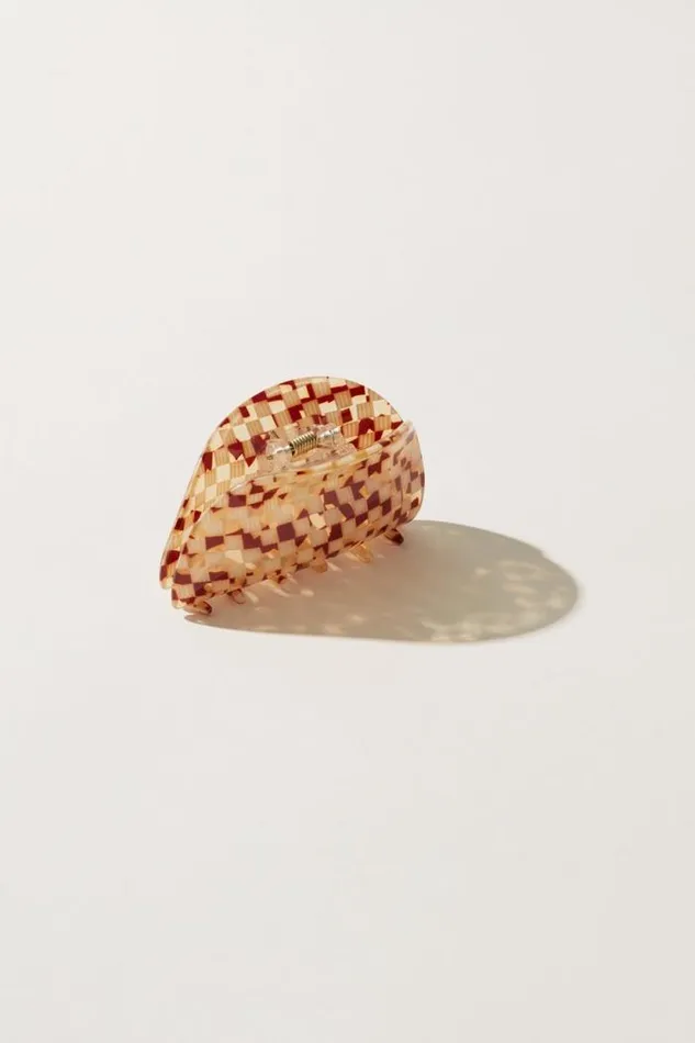 Lucky Brand Checkered Claw Dark Brown Women Hair Accessories Lucky Brand Checkered Claw Dark Brown Women Hair Accessories