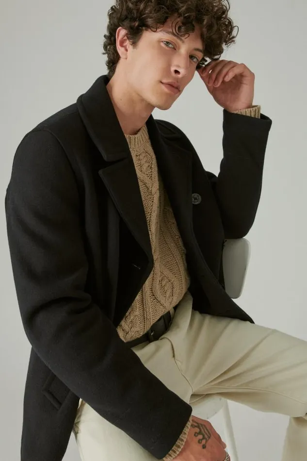Lucky Brand Classic Peacoat Navy Men Jackets and Outerwear