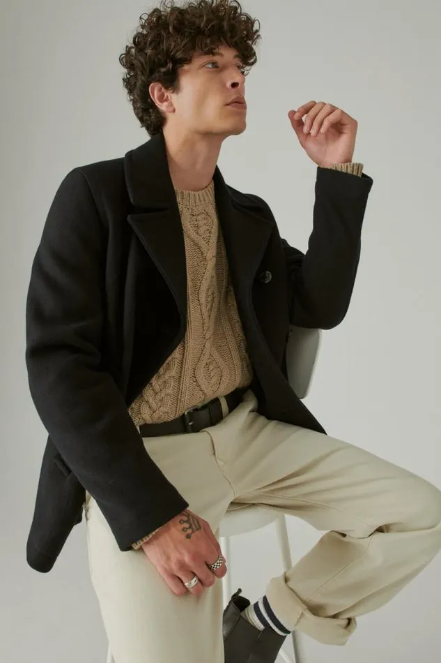 Lucky Brand Classic Peacoat Navy Men Jackets and Outerwear