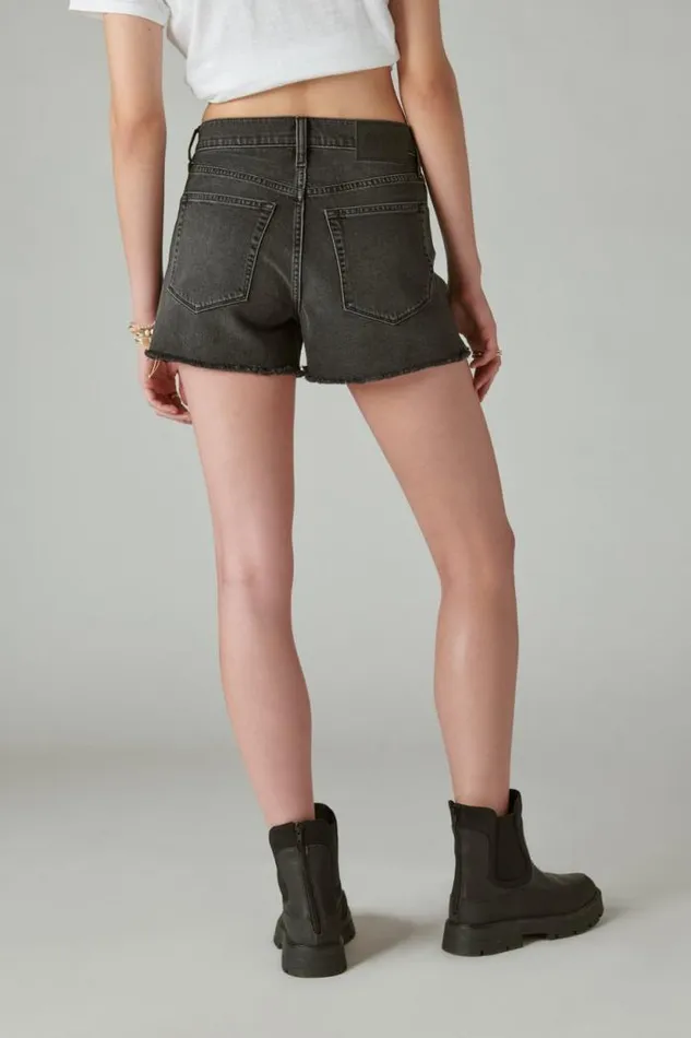 Lucky Brand Cocacola High Rise Mom Short Weathered Black Women Shorts