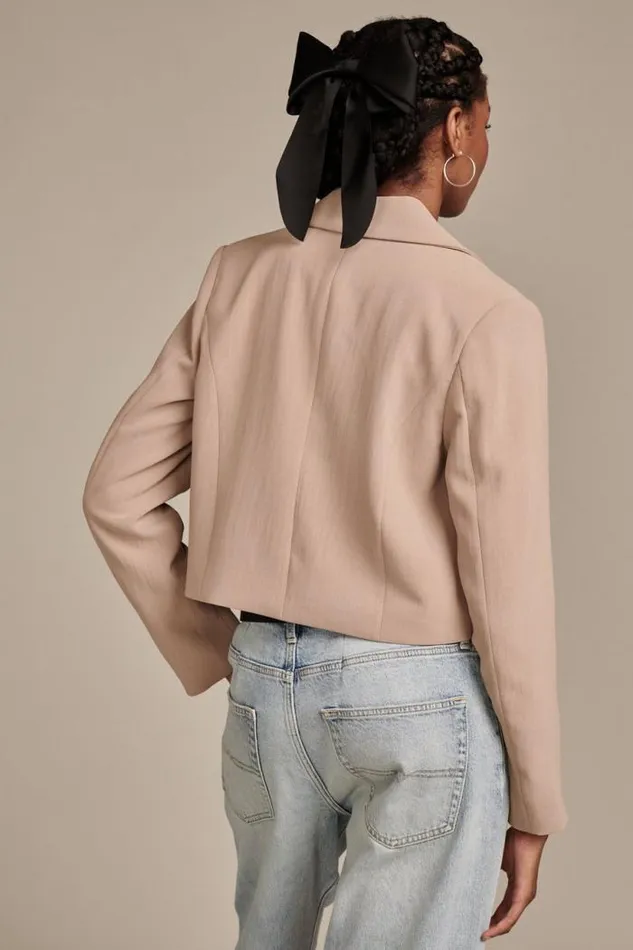 Lucky Brand Cropped Blazer Dune Women Jackets and Outerwear